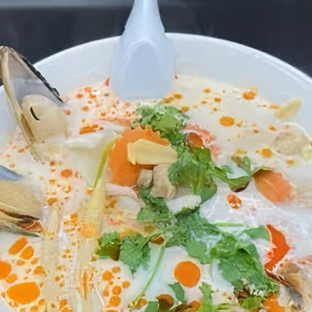 Tom Kha (Coconut Milk) Noodle Soup.